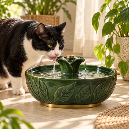 Roveitia GroveGlow Water Fountain in an everyday pet-life setting