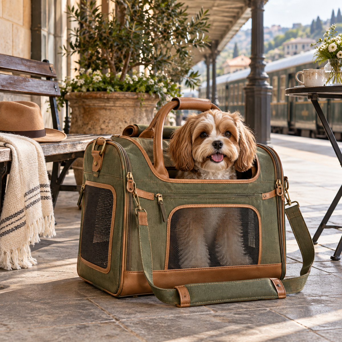 Roveitia TerraTrek Adventure Carrier in an everyday pet-life setting